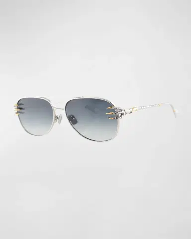 Anna-Karin Karlsson Men's Claw Voyage Double-Bridge Aviator Sunglasses | Thumbnail 4 Anna-Karin Karlsson Men's Claw Voyage Double-Bridge Aviator Sunglasses | Thumbnail 4