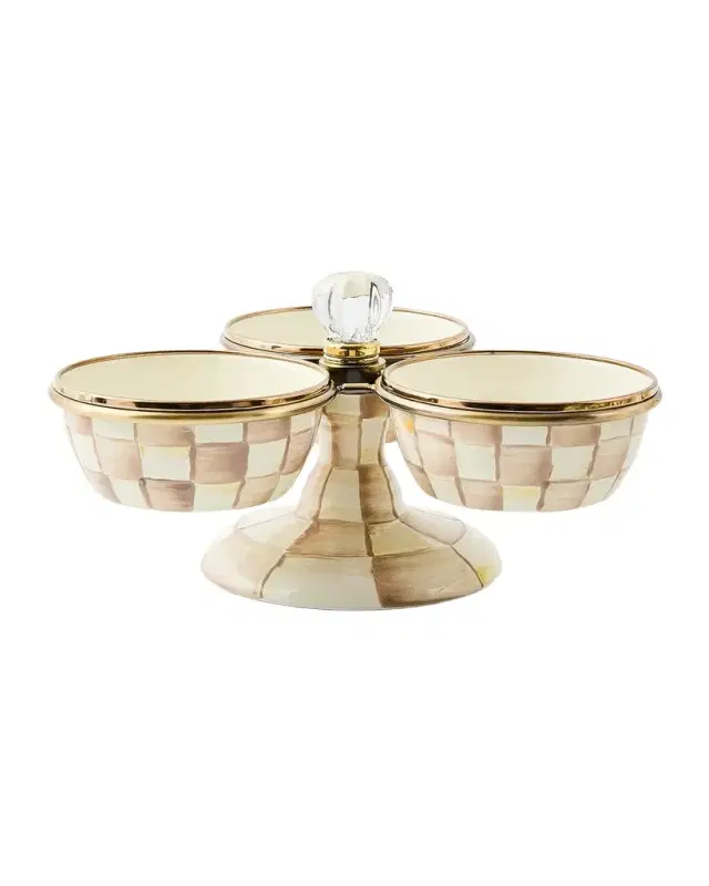 MacKenzie-Childs Mocha Check Triplicity