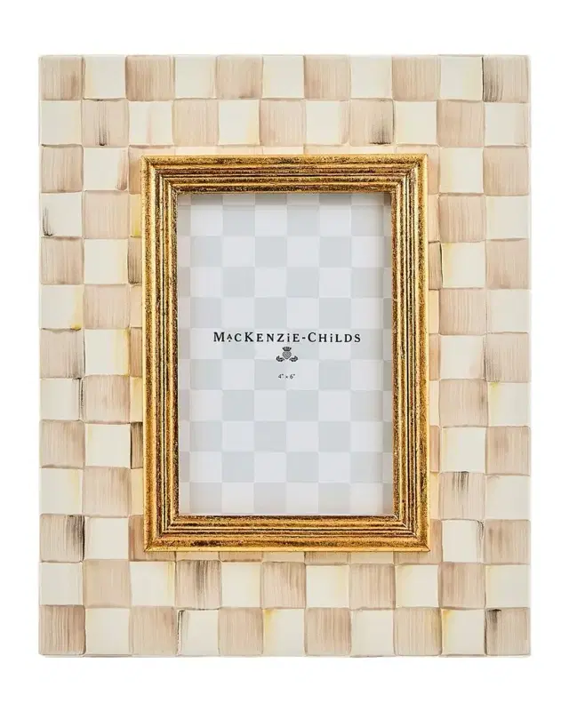 MacKenzie-Childs Mocha Check Frame, 4" x 6"