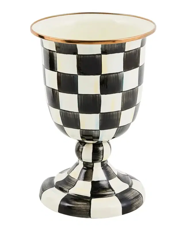 MacKenzie-Childs Courtly Check Pedestal Vase