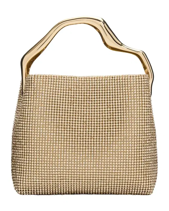 Cult Gaia Solene Mini Rhinestone Sculptural Top-Handle Bag