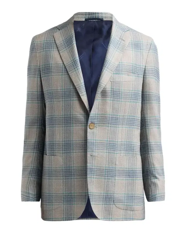 Kiton Men 's Cashmere Plaid Single-Breasted Sport Coat