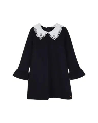 Chloe Girl 's Lace-Collar Long-Sleeve Dress, Size -6 | Thumbnail 1 Chloe Girl 's Lace-Collar Long-Sleeve Dress, Size -6 | Thumbnail 1