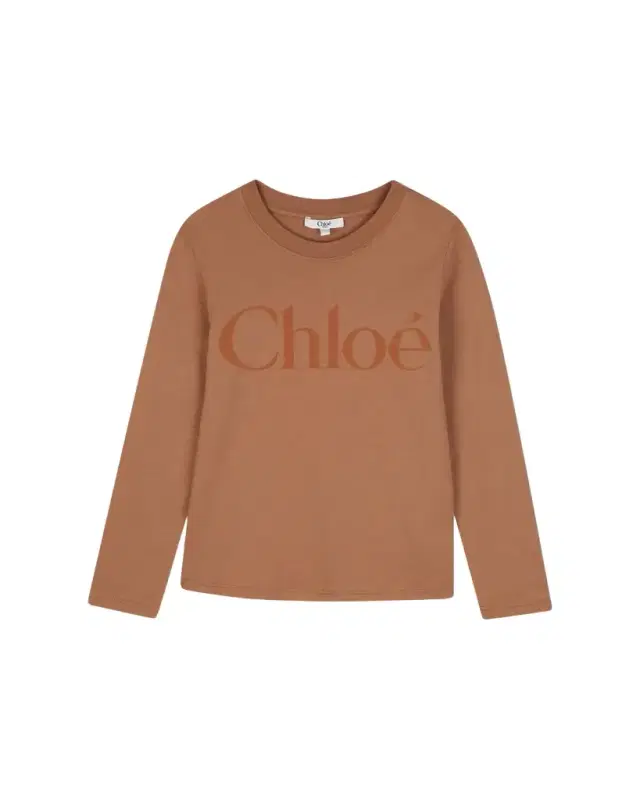 Chloe Girl 's Logo-Print Long Sleeve T-Shirt, Size -6