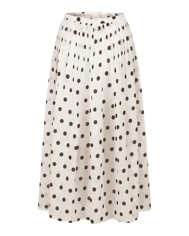 n/nicholas Marit Polka Dot Midi Skirt