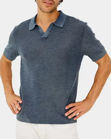 RAILS Men's Baker Sunfaded Johnny Collar Polo Shirt | Thumbnail 4 RAILS Men's Baker Sunfaded Johnny Collar Polo Shirt | Thumbnail 4