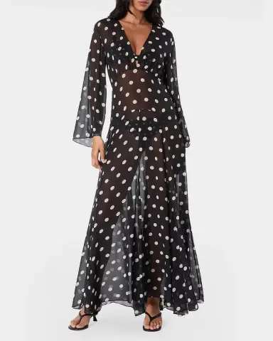 N/NICHOLAS Marella Polka Dot Sheer Maxi Dress | Thumbnail 2 N/NICHOLAS Marella Polka Dot Sheer Maxi Dress | Thumbnail 2