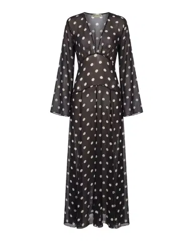 N/NICHOLAS Marella Polka Dot Sheer Maxi Dress | Thumbnail 1 N/NICHOLAS Marella Polka Dot Sheer Maxi Dress | Thumbnail 1