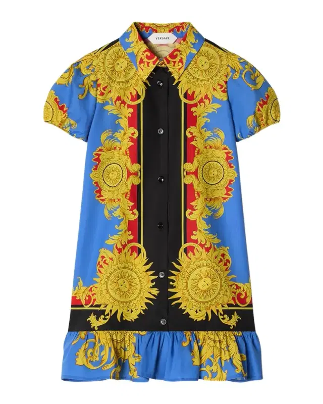 Versace Girl 's The Sun Cotton Poplin Dress, Set 4-