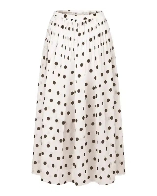 n/nicholas Marit Polka Dot Midi Skirt