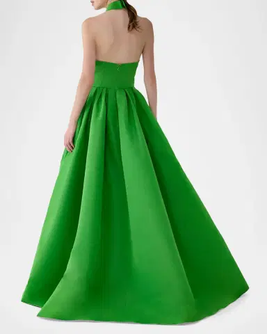 Carolina Herrera Collared Hatler Ball Gown | Thumbnail 3 Carolina Herrera Collared Hatler Ball Gown | Thumbnail 3