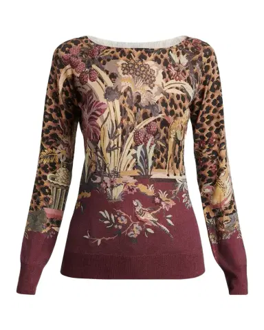 Etro Paisley-Print Silk-Cashmere Crewneck Sweater | Thumbnail 1