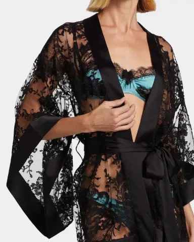 Kiki de Montparnasse Camille Floral Lace Kimono Robe | Thumbnail 7 Kiki de Montparnasse Camille Floral Lace Kimono Robe | Thumbnail 7