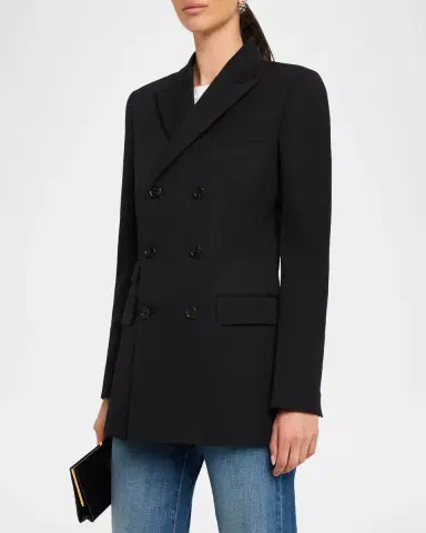 Nili Lotan Noah Double-Breasted Tailored Jacket | Thumbnail 4