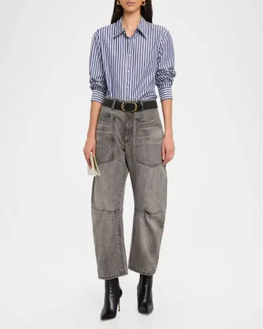 Nili Lotan Raphael Striped Cotton Poplin Classic Shirt | Thumbnail 2 Nili Lotan Raphael Striped Cotton Poplin Classic Shirt | Thumbnail 2
