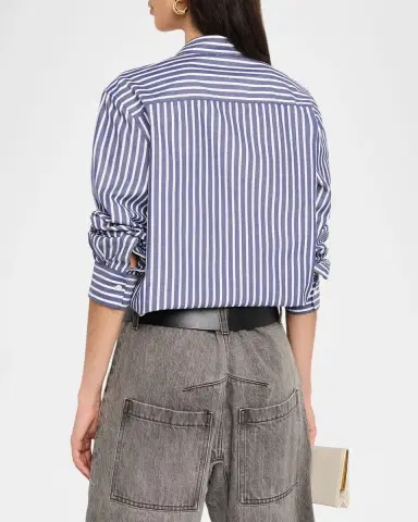 Nili Lotan Raphael Striped Cotton Poplin Classic Shirt | Thumbnail 3 Nili Lotan Raphael Striped Cotton Poplin Classic Shirt | Thumbnail 3
