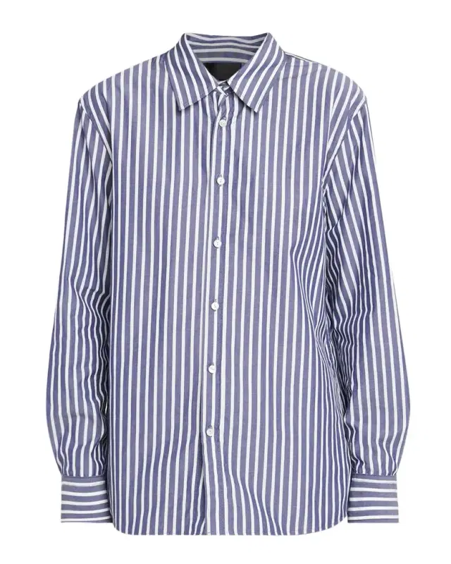Nili Lotan Raphael Striped Cotton Poplin Classic Shirt