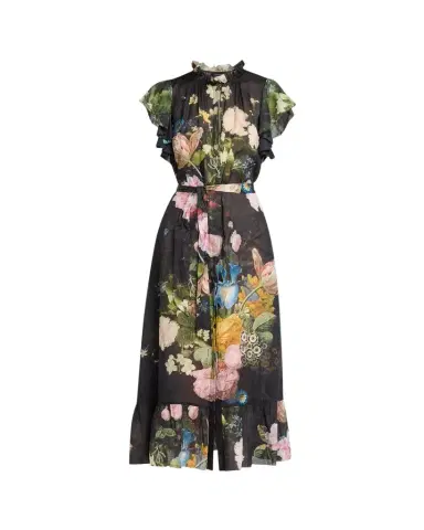 CYNTHIA ROWLEY Floral-Print Ramie Kaftan | Thumbnail 1 CYNTHIA ROWLEY Floral-Print Ramie Kaftan | Thumbnail 1