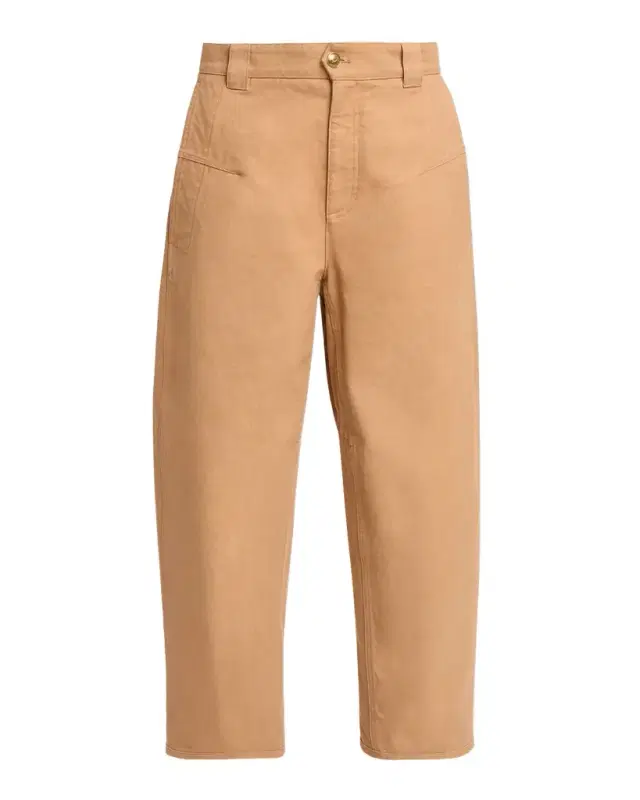 Chloe Cotton Canvas Barrel-Leg Trousers