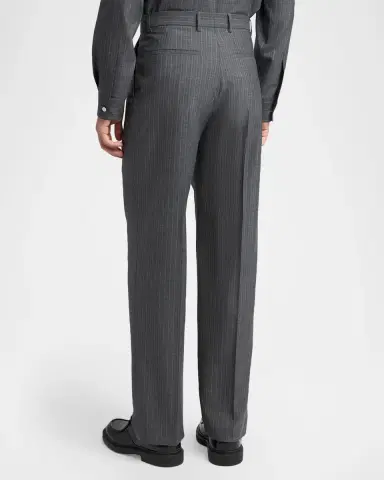 Jil Sander Men's Pinstripe Wool Straight-Leg Trousers | Thumbnail 3