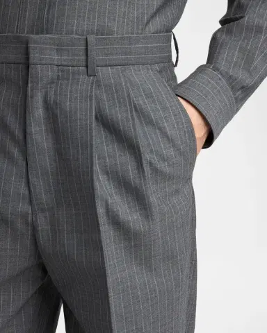 Jil Sander Men's Pinstripe Wool Straight-Leg Trousers | Thumbnail 5