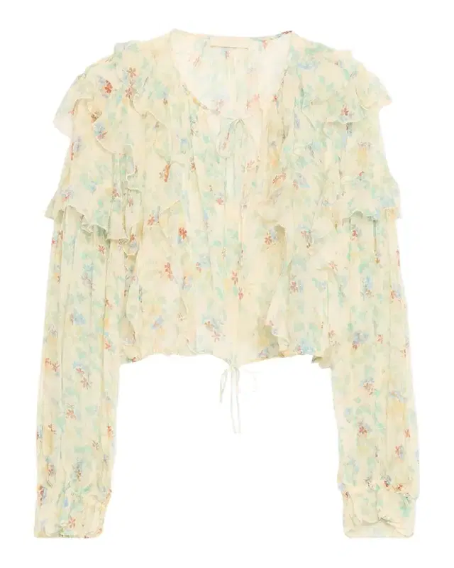 Ulla Johnson Delfina Long-Sleeve Silk Chiffon Blouse