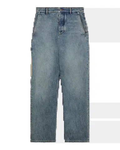 Loewe Men's Leather-Patch Straight-Leg Jeans | Thumbnail 2
