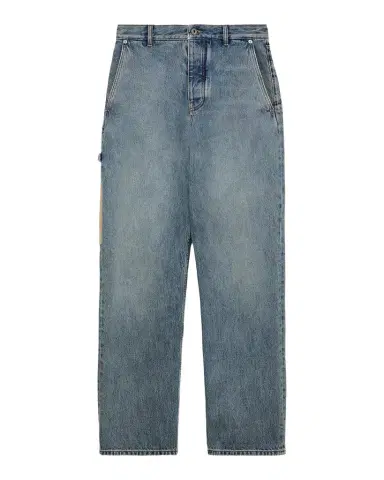 Loewe Men's Leather-Patch Straight-Leg Jeans | Thumbnail 1