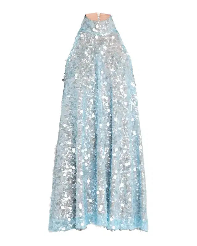 HELSI Megan Backless Sequin Halter Mini Dress