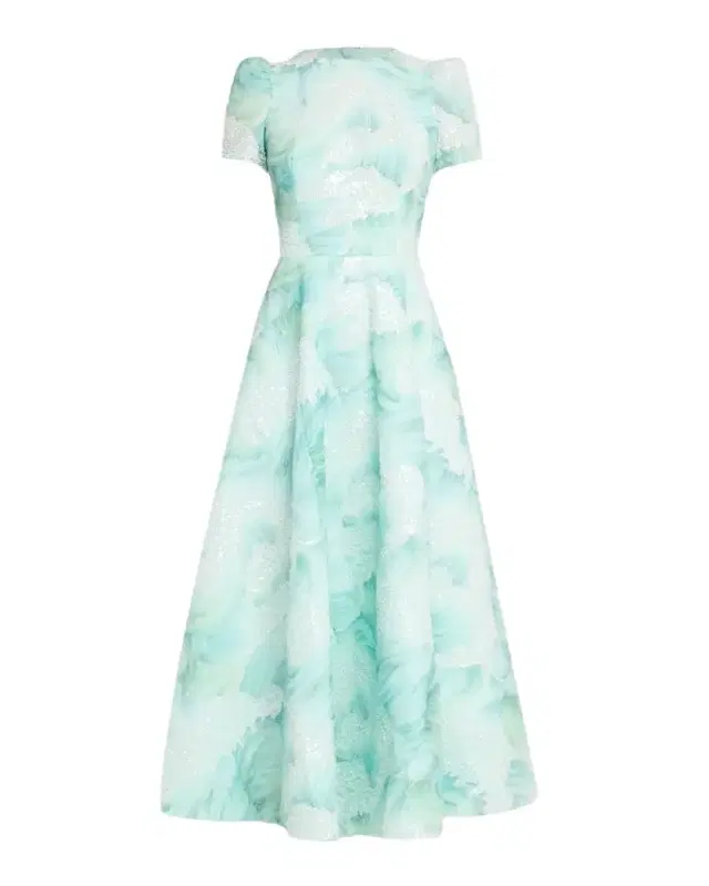 HELSI Eleanor Puff-Sleeve Fit & Flare Floral Gown