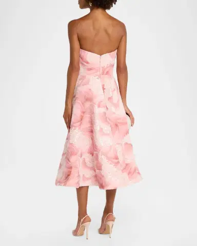 HELSI Vivi Strapless Floral Sequin Beaded Midi Dress | Thumbnail 3