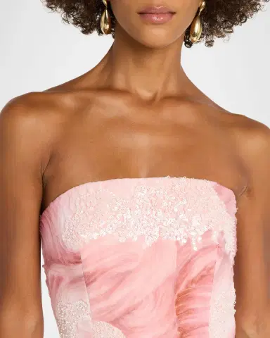 HELSI Vivi Strapless Floral Sequin Beaded Midi Dress | Thumbnail 5