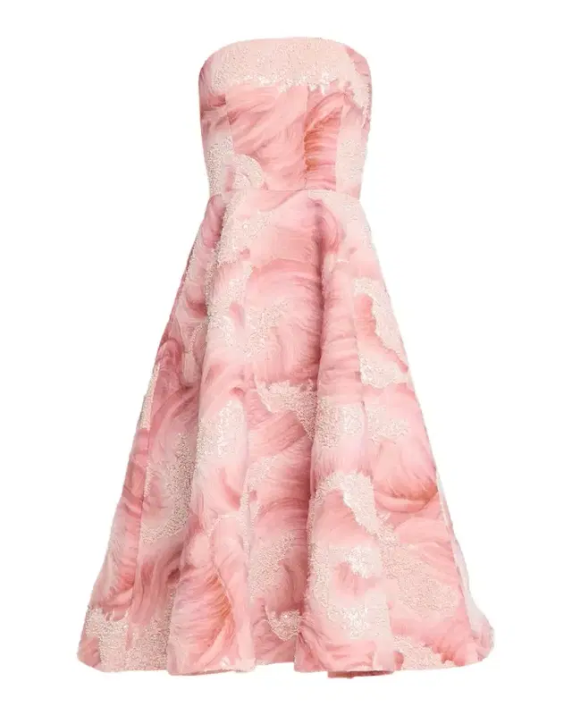 HELSI Vivi Strapless Floral Sequin Beaded Midi Dress