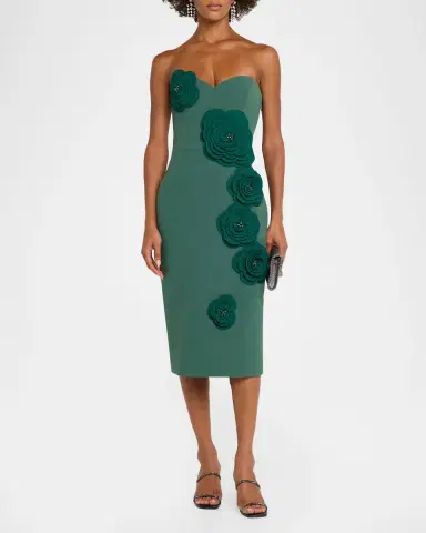 HELSI Kaia Strapless Floral Applique Midi Sheath Dress | Thumbnail 2 HELSI Kaia Strapless Floral Applique Midi Sheath Dress | Thumbnail 2