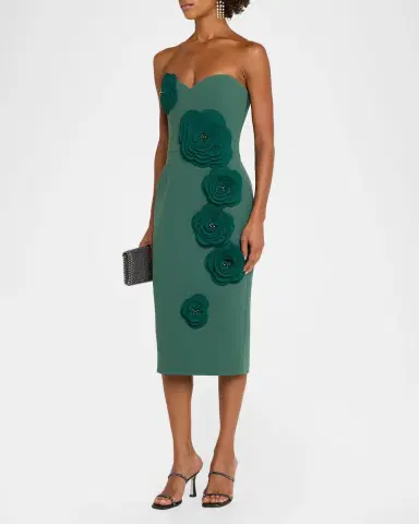 HELSI Kaia Strapless Floral Applique Midi Sheath Dress | Thumbnail 4 HELSI Kaia Strapless Floral Applique Midi Sheath Dress | Thumbnail 4
