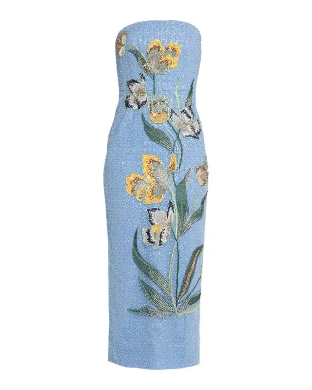 HELSI Sofia Strapless Beaded Floral Gown