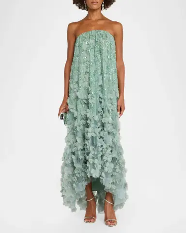 HELSI Alice Beaded Floral Strapless Dress | Thumbnail 2
