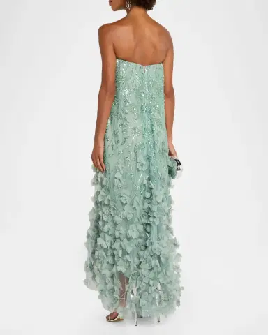 HELSI Alice Beaded Floral Strapless Dress | Thumbnail 3