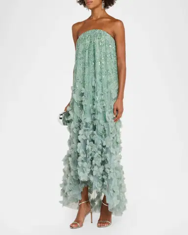 HELSI Alice Beaded Floral Strapless Dress | Thumbnail 4