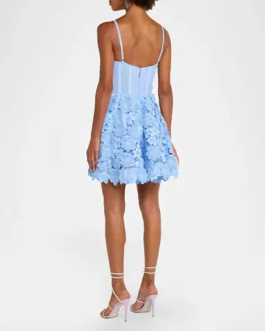 HELSI Blake Plunging Neck Floral Flared Mini Dress | Thumbnail 3 HELSI Blake Plunging Neck Floral Flared Mini Dress | Thumbnail 3