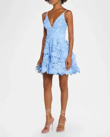 HELSI Blake Plunging Neck Floral Flared Mini Dress | Thumbnail 4 HELSI Blake Plunging Neck Floral Flared Mini Dress | Thumbnail 4