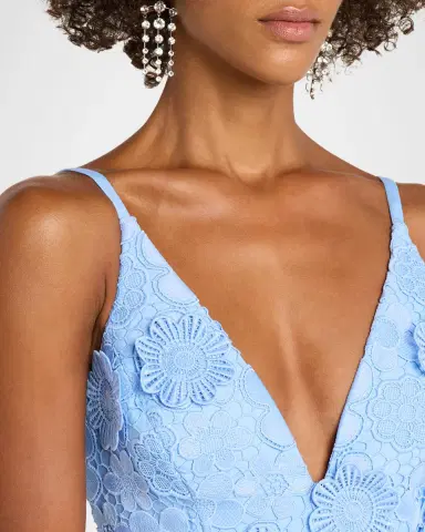 HELSI Blake Plunging Neck Floral Flared Mini Dress | Thumbnail 5 HELSI Blake Plunging Neck Floral Flared Mini Dress | Thumbnail 5