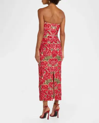 HELSI Victoria 3D Strapless Floral Sequin Gown | Thumbnail 3