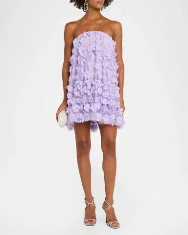 HELSI Bianca Embroidered Strapless 3D Floral Mini Dress | Thumbnail 2 HELSI Bianca Embroidered Strapless 3D Floral Mini Dress | Thumbnail 2