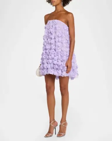 HELSI Bianca Embroidered Strapless 3D Floral Mini Dress | Thumbnail 4 HELSI Bianca Embroidered Strapless 3D Floral Mini Dress | Thumbnail 4
