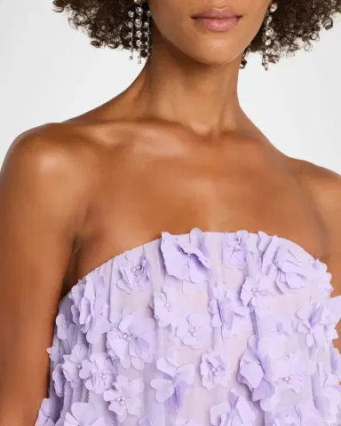 HELSI Bianca Embroidered Strapless 3D Floral Mini Dress | Thumbnail 5 HELSI Bianca Embroidered Strapless 3D Floral Mini Dress | Thumbnail 5