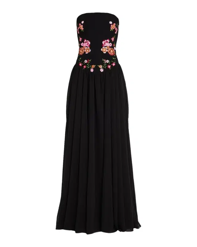 HELSI Caroline Floral Appliqué Strapless Corset Gown