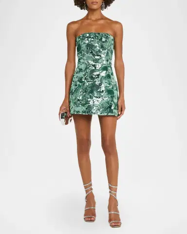 HELSI Linda Strapless Floral Sequin A-Line Mini Dress | Thumbnail 2 HELSI Linda Strapless Floral Sequin A-Line Mini Dress | Thumbnail 2