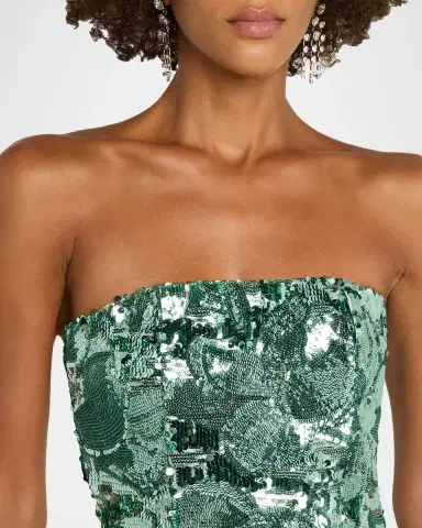 HELSI Linda Strapless Floral Sequin A-Line Mini Dress | Thumbnail 5 HELSI Linda Strapless Floral Sequin A-Line Mini Dress | Thumbnail 5