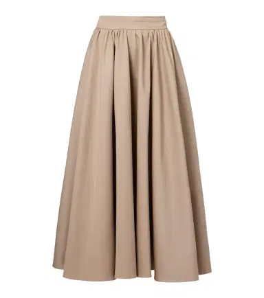 Patou Gathered cotton gabardine midi skirt | Thumbnail 1